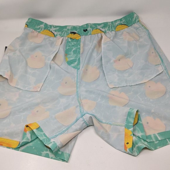 Neff Green Swim Trunks with Yellow Duck Print - Picture 6 of 13